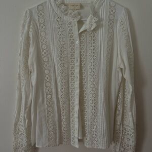 Sezane Cream Lace Blouse size M 40